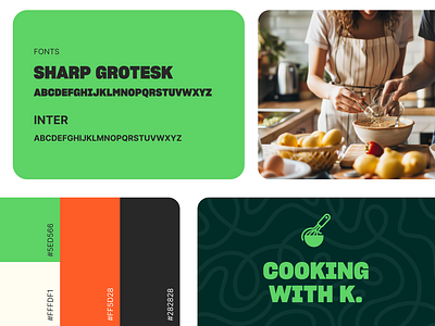 Cooking With K. branding cooking design figma instagram linkedin logo logo design social social media social posts
