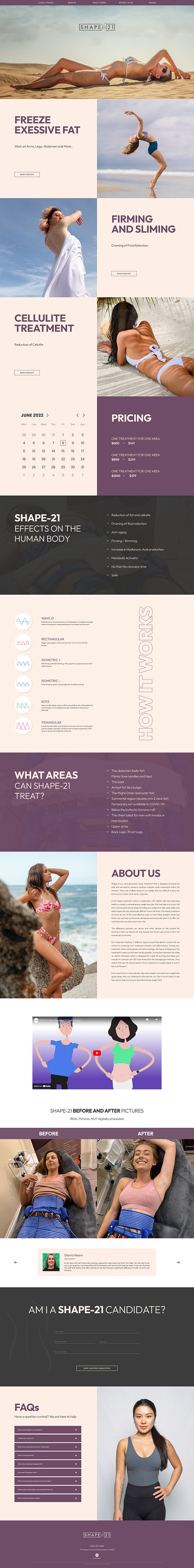 Shape21 - Landing Page UI body branding fashion girls graphic design health minimal professional style trendy ui ux web website women