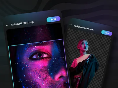 Image Editor Screen for Social Media App background removal image editing image editor ui ux