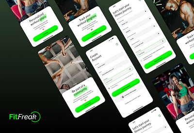 FifFreak Gym App Onboarding 3d animation app branding graphic design gym kyc logo onboarding sign up ui