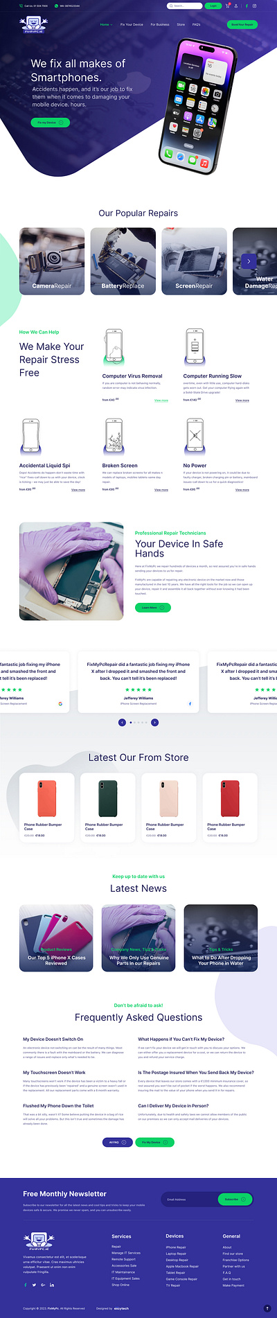 Repair Website Design design figma illustration ui ux