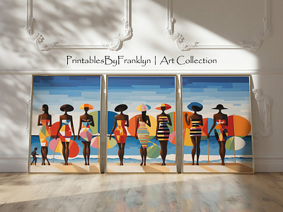 Dynamic Coastlines - African American Women at Seaside Sunset dynamic coastlines art