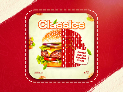 Modern Social Media Poster Design For Fast-Food Brand! fast food campaign