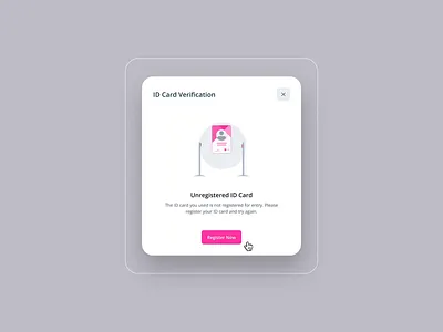 ID Card Verification Pop-up 3d animation branding graphic design illustration popupdesign ui userflow