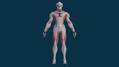 Game Character (Genji) 3d modeling blender camera game game character game design lighting render texture uv unwrapping