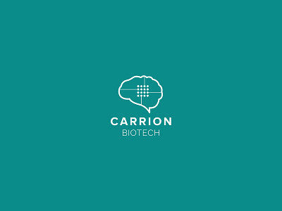 Carrion Biotech - Biotechnology Company Logo biotech biotechnology company biotechnology logo brain chip brain research combination logo implant device lab logo logo design medical company logo neuroscience research company logo