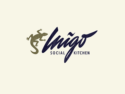 Inigo authentic branding brushlettering calligraphy custom flow inigo kitchen lettering logo logodesigner premium restaurant script signature social spanish type wordmark