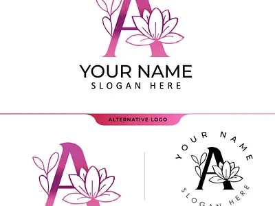 Initial letter logo alphabets branding floral letter floral logo initial floral initial logo letter logo logo