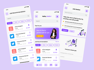 Job Seeker App job seeker app logo ui
