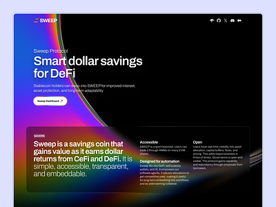 Sweep Webdesign 3d branding colorful crypto defi design rainbow spline spline3d ui webdesign website