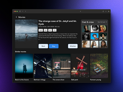 Movie streaming app UI for TV app design smart tv ui tv ui ui ui challenge ui design ui design exploration ui ux