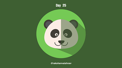 Day 25 of Flat design challenge on cute panda cute day 25 design flat design illustration illustrator panda