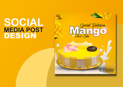 Mango flavor cake banner design ads design banner design cake image graphic design social media ads