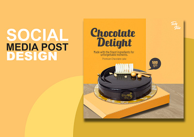 Premium chocolate flavor cake design ads design banner design cake banner design cake design template facebook ads