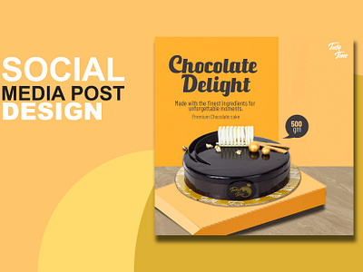 Premium chocolate flavor cake design ads design banner design cake banner design cake design template facebook ads