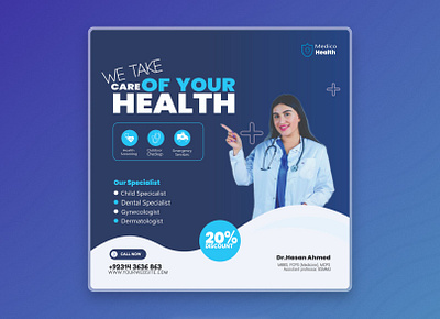 Care Health Medicos Post Design graphic designer marketing design marketing graphics modern design post design professional design social media design