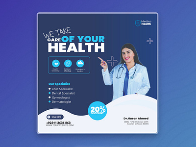 Care Health Medicos Post Design graphic designer marketing design marketing graphics modern design post design professional design social media design