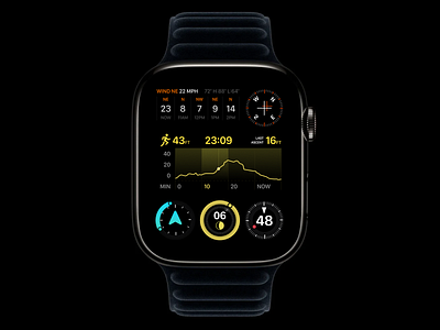 Modular Watch Face Concept apple ui apple watch dark mode figma modular modular watch watch face watch ui