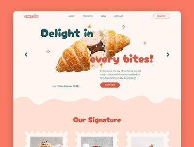 Cake Shop Landing Page UI Design animation branding design figma graphic design motion graphics ui