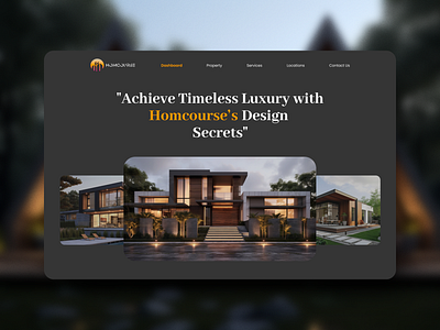 "Achieve Timeless Luxury with Homcourse’s Design Secrets" eksterior figma landingpage website