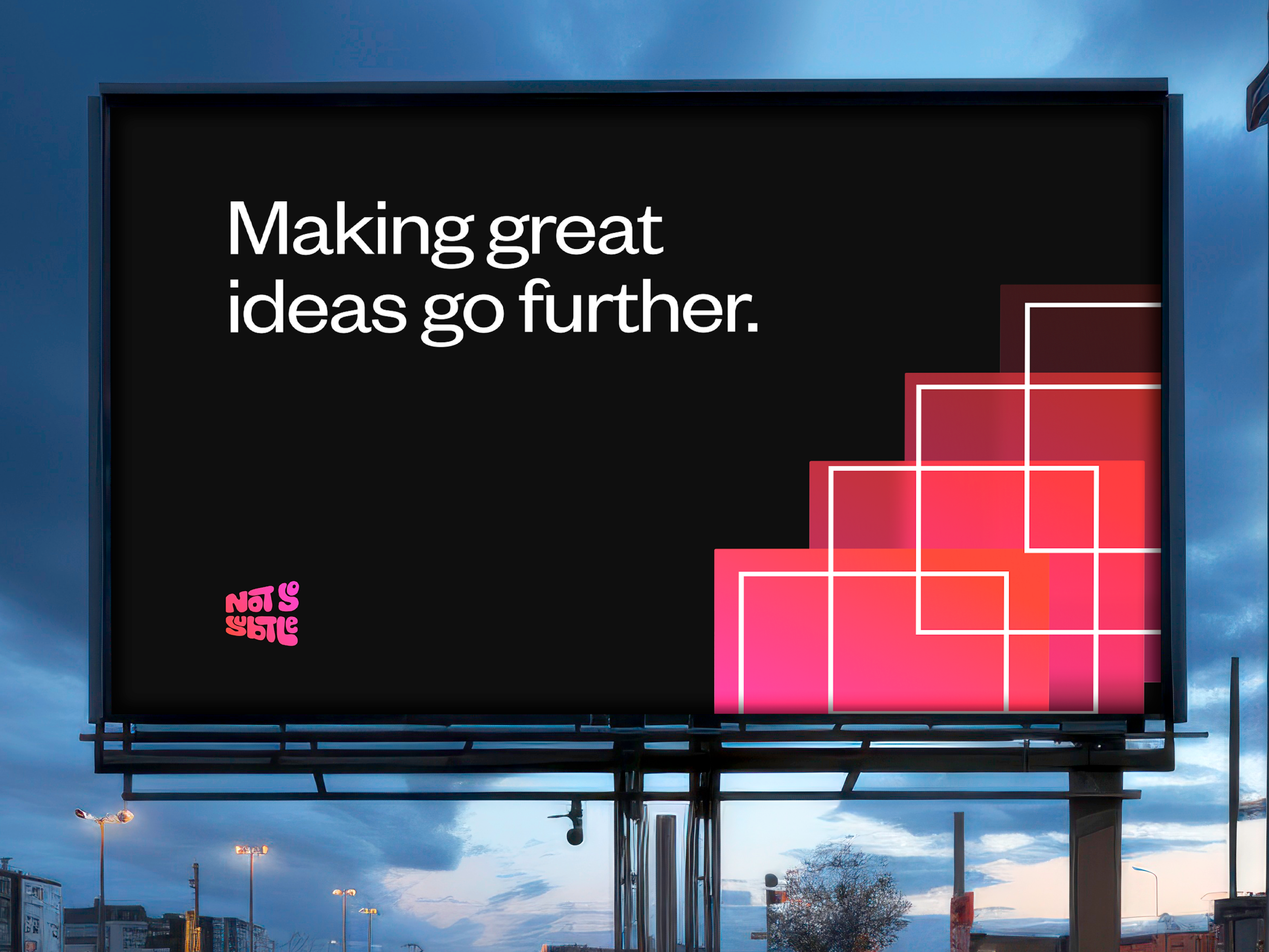 Not So Subtle - Media Agency Making Bold Statements agency identity design agency logo bold bold identity brand identity branding creative logo funky type geometric graphic design identity guidelines illustration logo logo design media agency identity not so subtle not subtle playful playful identity design playful logo