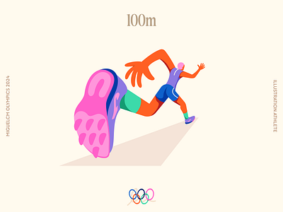 100m character illustration illustrationathlete illustrator miguelcm olympics run sports