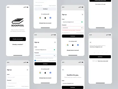 Login and Forgot Password Flow app app design branding figma forgot password ios login login form login page login ui mobile app mobile app design template ui ui design uiux user flow userinterface