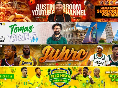 I will design an eye catching youtube banner, facebook, twitter, banner facebook cover youtube banner youtube banner logo youtube cover