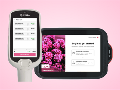 Self-scanning shopping app basket cart log in mobile design product design scan scanning device shopping shopping app sign in tablet ui design ux design