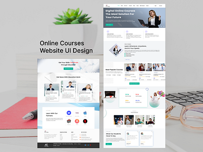 Online Courses Website UI Design branding courses design figma graphic design illustration landing page logo ui ui trends uiux ux ux trends website