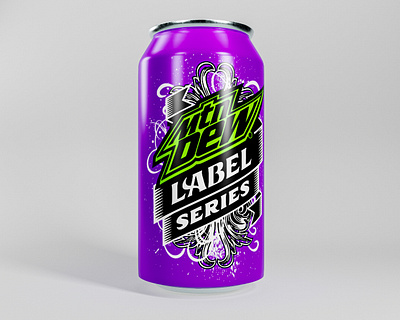 Mountain Dew Label Series Can 3d modeling 3d product visualization animation autodesk maya branding digital design graphic design high resolution illustration lighting materials packaging design photorealism photoshop product visualization rendering substance painter texturing uv mapping vray renderer