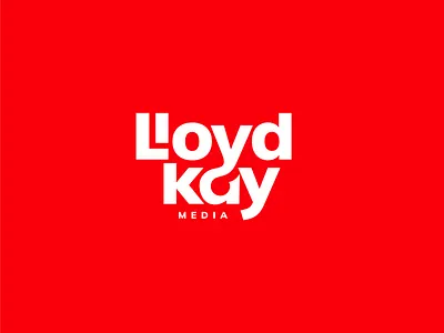 lloydkay media logo advertisement agency app black branding design graphic design illustration lloyd logo media pr red typography ui vector white ya