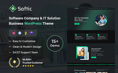 Softic - Software Company & IT Solution Business WordPress Theme agency business clean consulting corporate