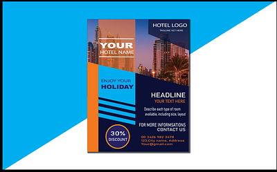 Hotel flyer 3d branding design flyer graphic design hotel flyer illustration logo