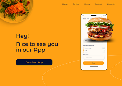 Landing Page daily UI003 daily ui daily ui003 food app landing page ui