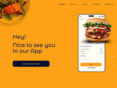 Landing Page daily UI003 daily ui daily ui003 food app landing page ui