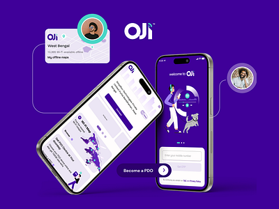 Website Design - Oji branding company website connected interface internet network o logo purple service ui user experience web website website design wifi