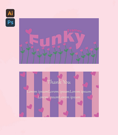 Funky Frames logo and Thank You card design adobe illustrator adobe photoshop branding card design graphic design logo thank you vector