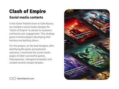 Clash of Empire Social Media Contents Design design game game art game ui instagram moeinsaboohi photoshop sketch social media ux