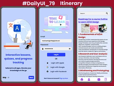 #DailyUI _ #079 _ Itinerary graphic design ui
