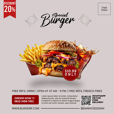 Special Burger poster promotion design branding graphic design