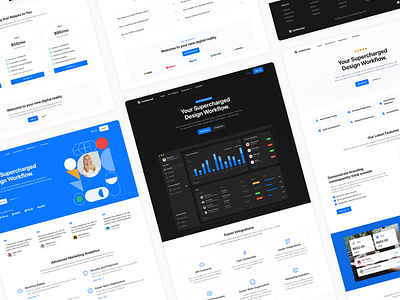 Landing Pages - Lookscout Design System clean design landing page layout lookscout saas ui user interface ux webpage website