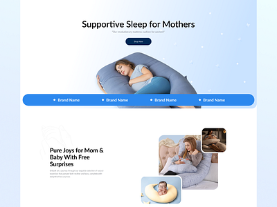 Baby & Moms Comfort Zone baby and moms product page breastfeeding support ecommerce page landing page mom wellness mother essencia pregnancy advice pregnancy comfort ui design website design