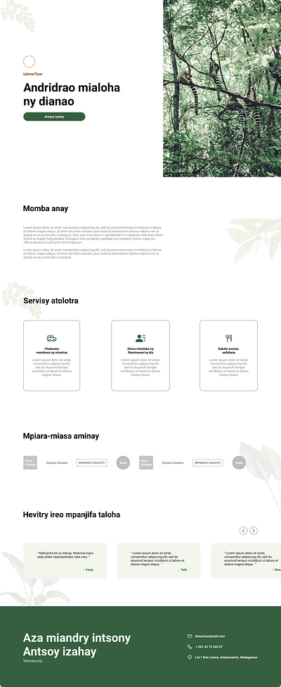 Landing page dailyui design graphic design landing page malagasy ui web design