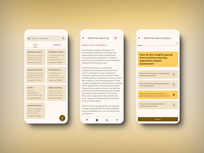 AI Note-Taking App ai material design mobile app note taking notes study ui ux
