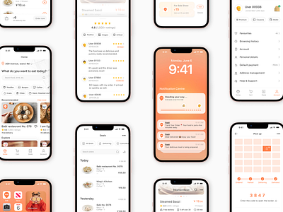 Babi online food ordering and delivery App app branding delivery app food ios ixd ui ux