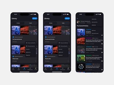 News App Dark Mode darkmode design mobileapp mobiledesign mobileui mobileux newsapp productdesign ui uidesign ux