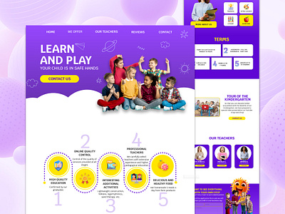 website kindergarden design figma kids kindergarden landing landing page ui ui design uiux ux web website