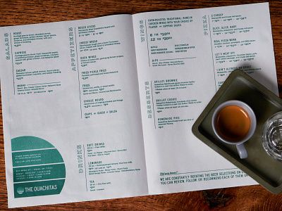 The Ouachitas Newsprint Menu (Interior Spread) arkansas branding hunter oden layout design menu typography vintage