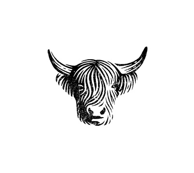 Highland Cow Logo american angus animal beef business butchery cow design engraved head higland logo logo design logos mark ranch restaurant silhouette vector vintage